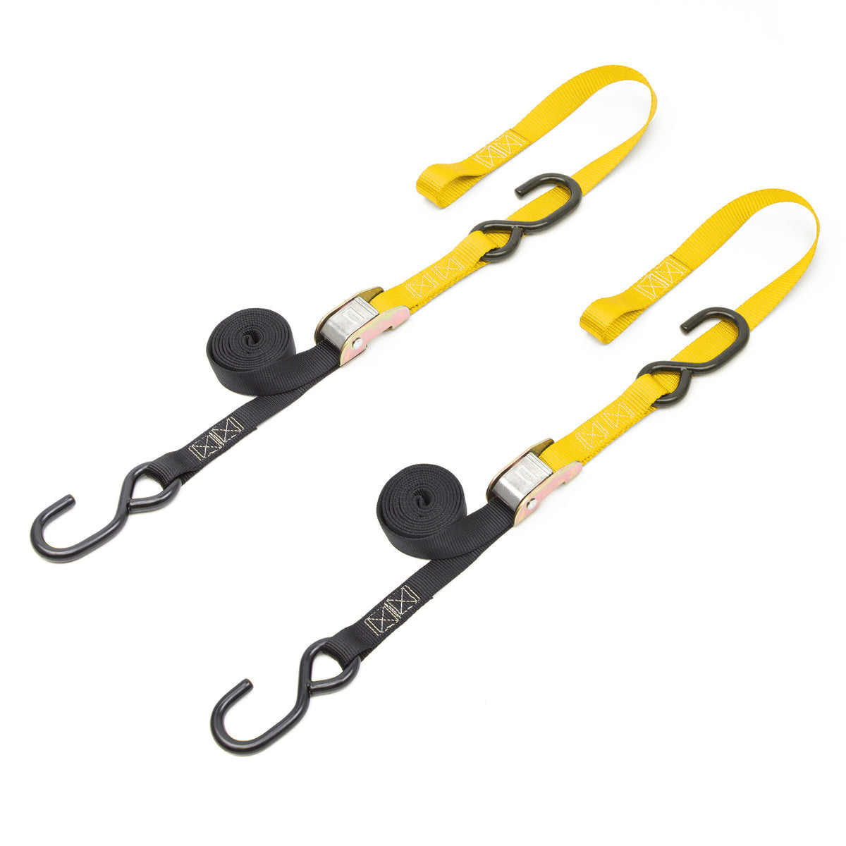 1in x 6ft Cam Buckle Tie-Down, S-Hooks (pair)